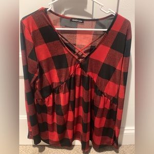 Red checkered top